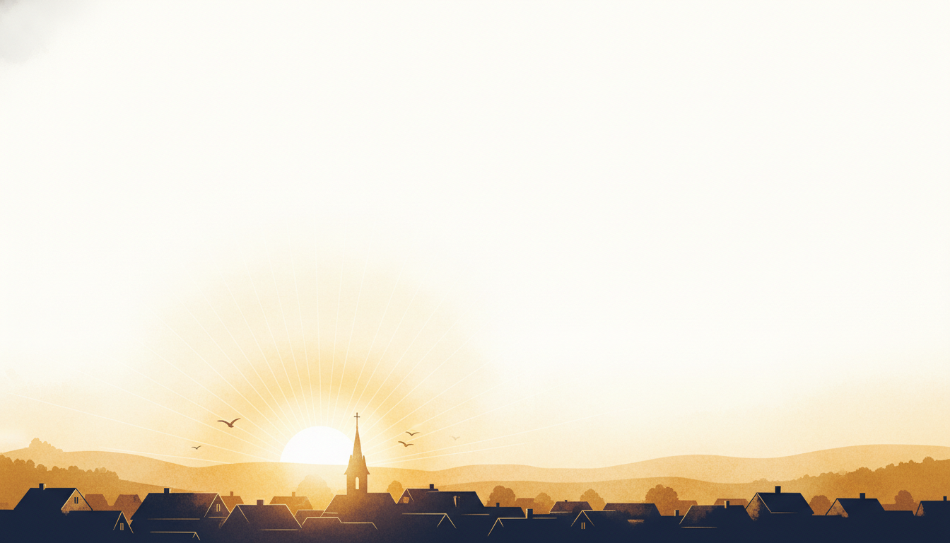 Dawn rising over a village - Arise, shine